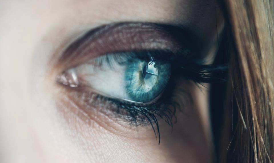 Close-up of a long lash set